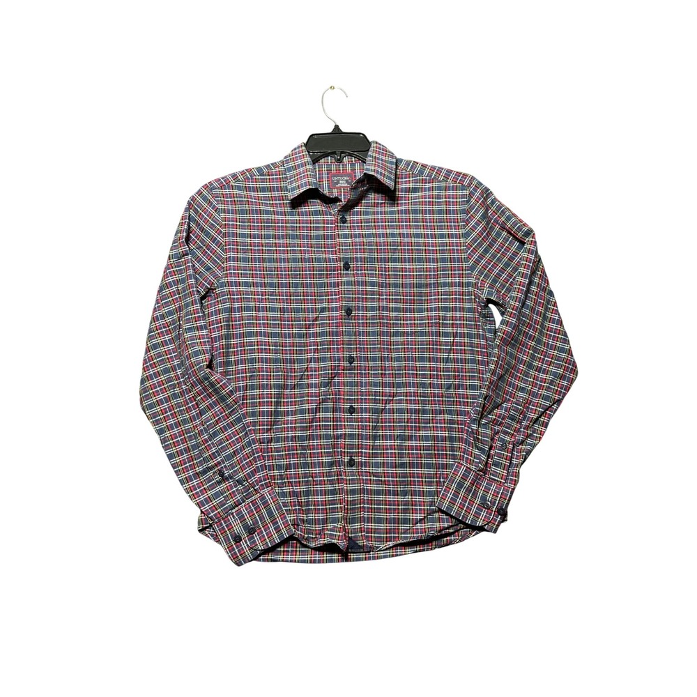 UNTUCKit‎ Button Down Shirt Men Small Blue Plaid Excellent Slim Fit Walker Road